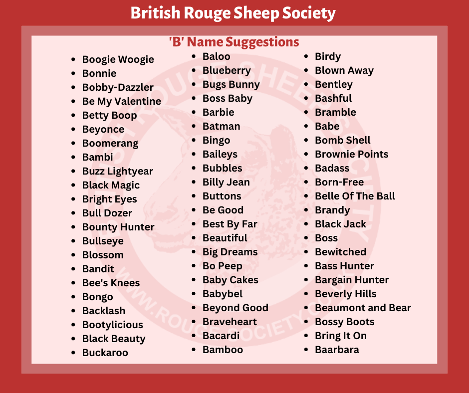 British-Rouge-Sheep-Society-B-Name-Suggestions